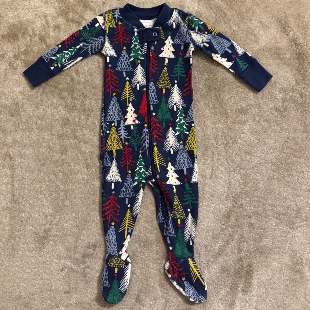 Hanna Andersson Baby Christmas Tree Organic Sleeper 3-6 Months 60cm